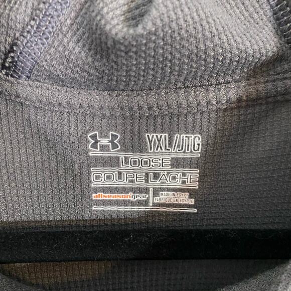 Under Armour Youth Grey Waffle Knit Pullover Hoodie Size YXL - Picture 4 of 9